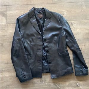 Black leather jacket